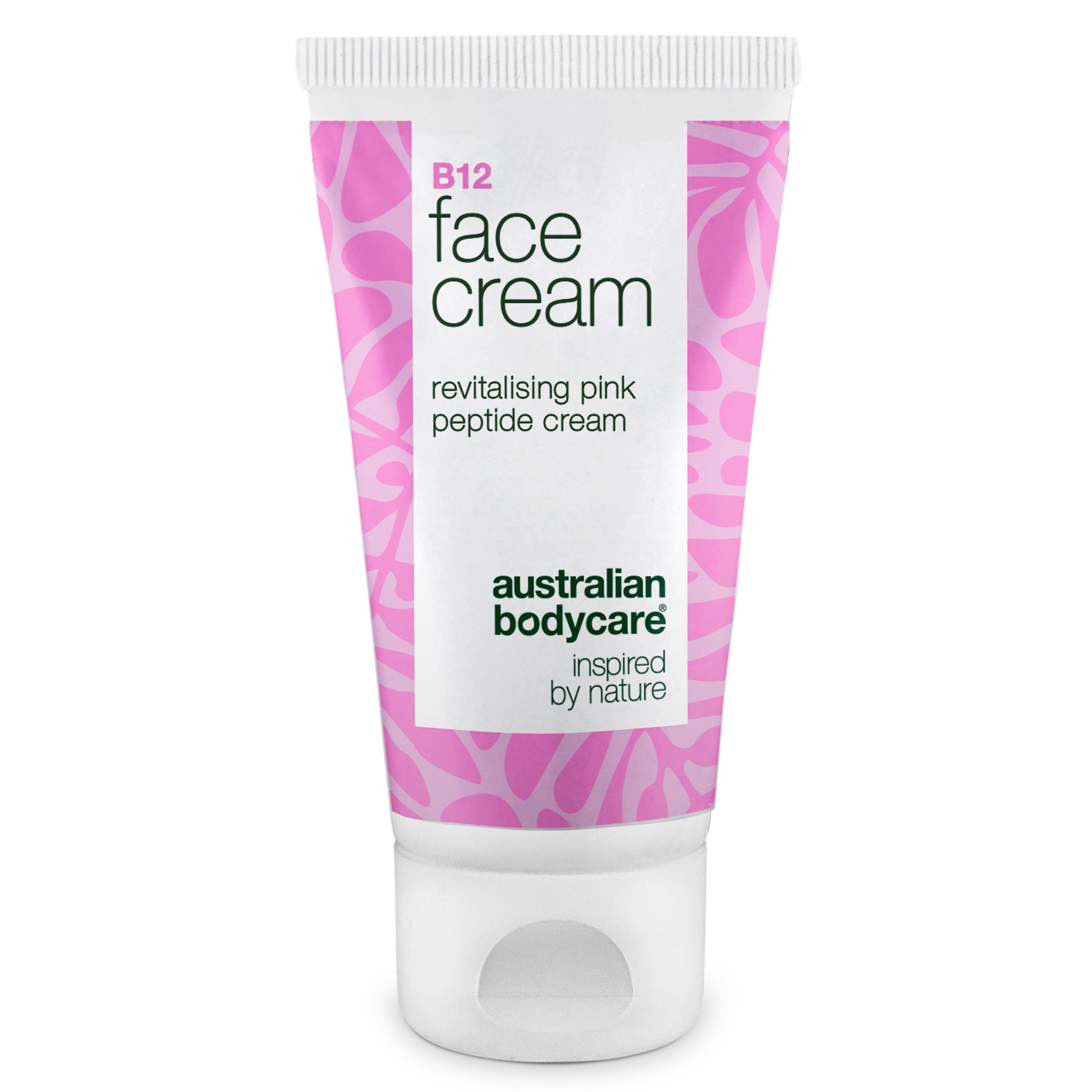 Australian Bodycare B12 Ansiktskrem i rosa og hvit tube