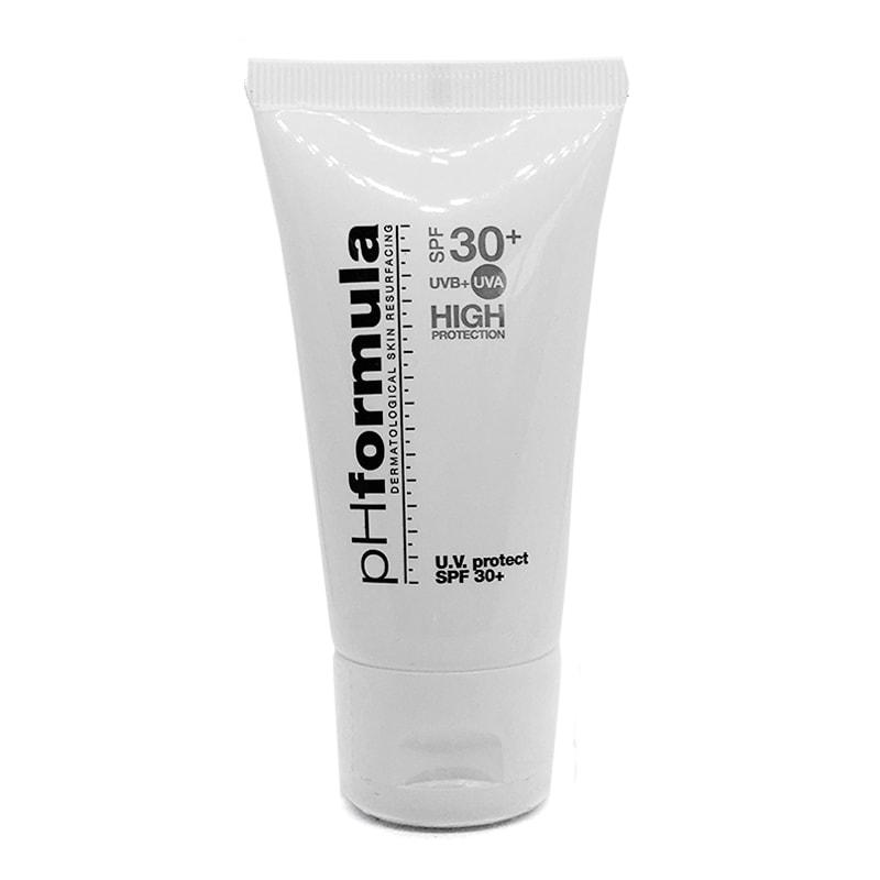 pHformula UV protect SPF 30+ i hvit pumpeflaske